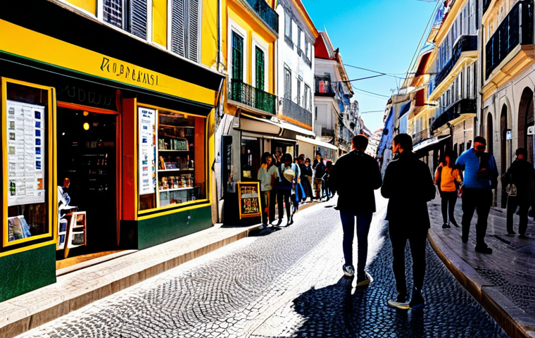 Crypto Adoption in Lisbon**

"A busy street scene in Lisbon, Portugal, featuring small businesses (e.g., a cafe, a bookstore) displaying signs indicating they accept cryptocurrency payments. People are shown making transactions with smartphones. Focus on vibrant colors and a modern aesthetic. Fully clothed individuals, appropriate attire, safe for work, perfect anatomy, natural proportions, professional photography, high quality, family-friendly."

**