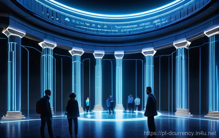 디지털화폐 발행 절차 - **Prompt:** A dynamic, high-tech illustration depicting the evolution of money. On one side, a hand ...