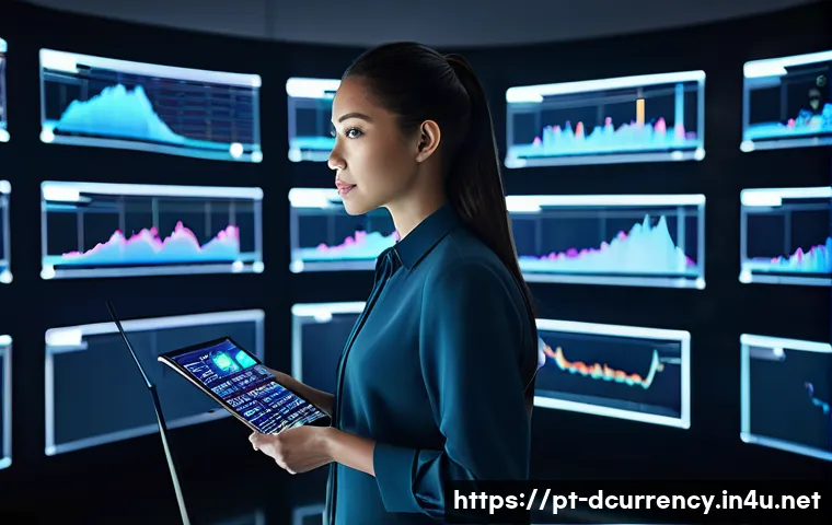 디지털화폐의 실시간 거래 분석 - **Prompt:** A focused professional, gender-neutral, wearing smart business casual attire (such as a ...