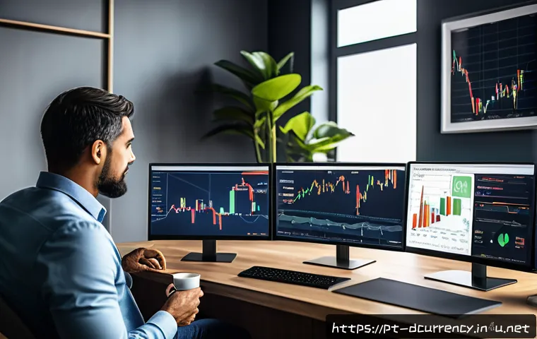 디지털화폐의 투자 위험 - A detailed digital illustration of a diverse group of Brazilian investors in a modern home office se...