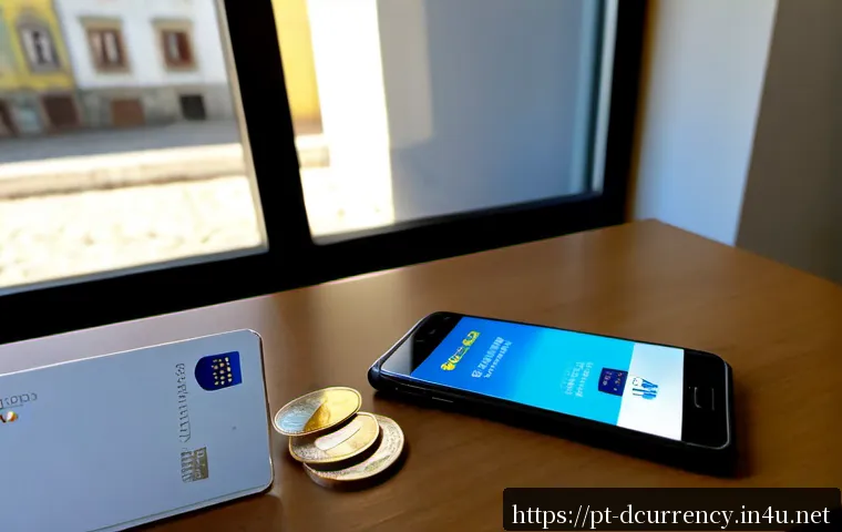 Home 17 디지털화폐와 암호화폐의 차이 - Photorealistic financial comparison scene on a clean modern desk in Lisbon, a smartphone displaying ...
